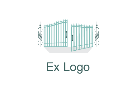 ornamental open gate icon