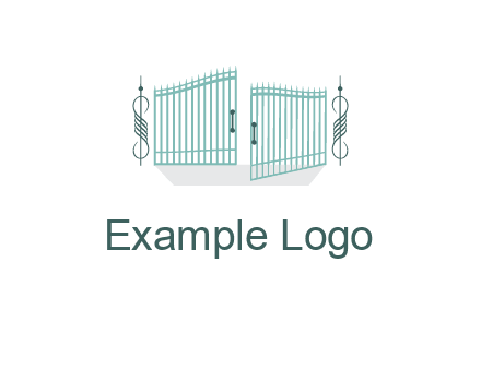 ornamental open gate icon