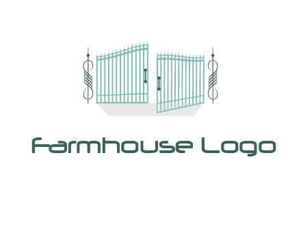 ornamental open gate icon