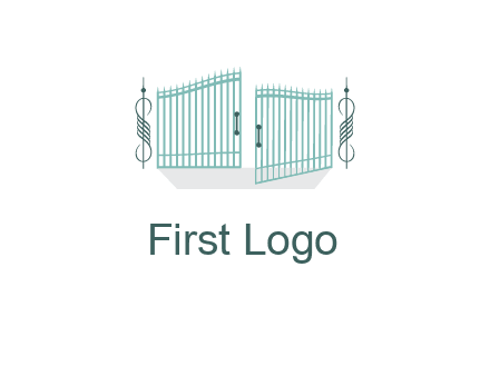 ornamental open gate icon