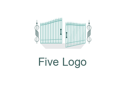 ornamental open gate icon