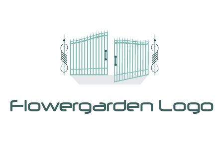 ornamental open gate icon