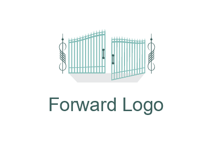 ornamental open gate icon