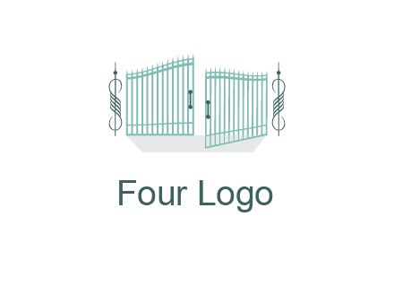 ornamental open gate icon
