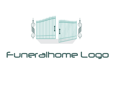ornamental open gate icon