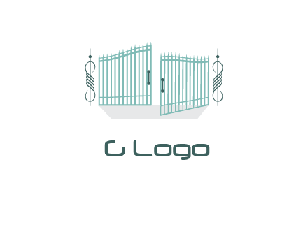 ornamental open gate icon