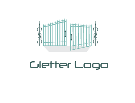 ornamental open gate icon