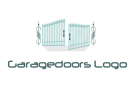 ornamental open gate icon
