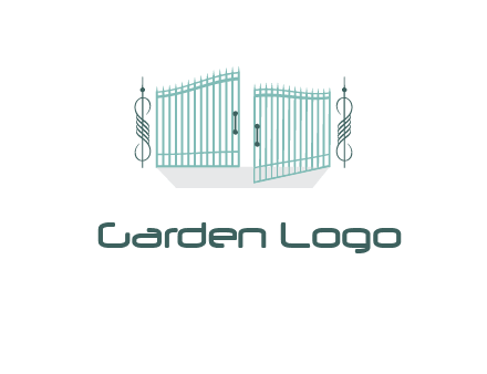 ornamental open gate icon