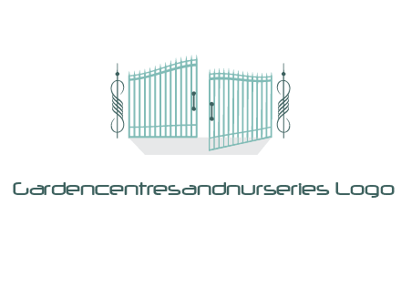 ornamental open gate icon