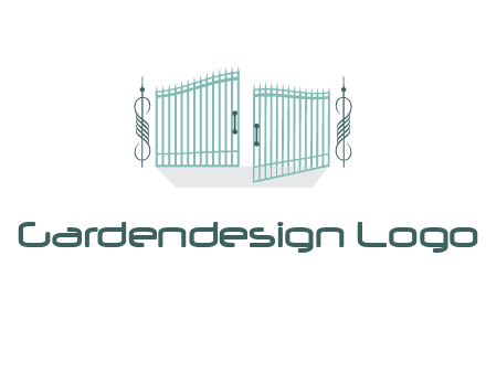 ornamental open gate icon