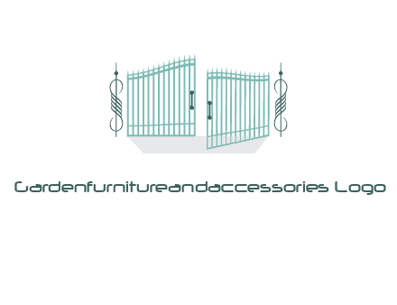 ornamental open gate icon