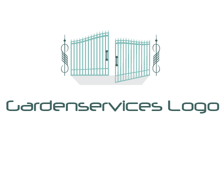 ornamental open gate icon