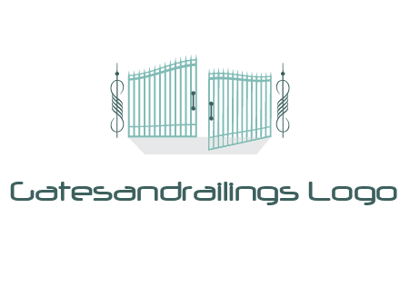 ornamental open gate icon