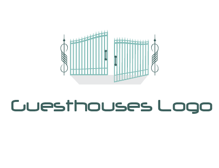 ornamental open gate icon