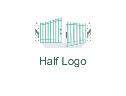 ornamental open gate icon