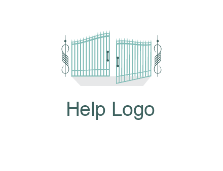 ornamental open gate icon