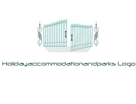 ornamental open gate icon
