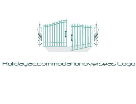 ornamental open gate icon