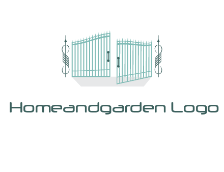 ornamental open gate icon