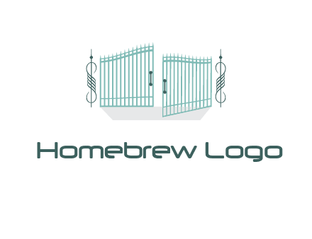 ornamental open gate icon