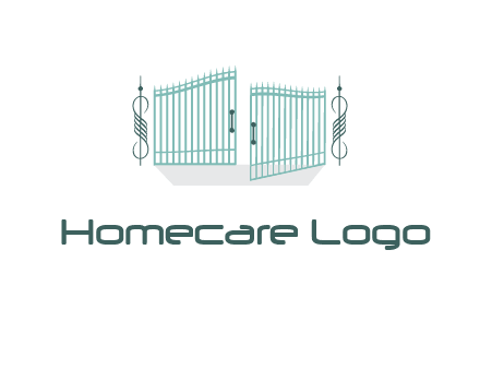 ornamental open gate icon