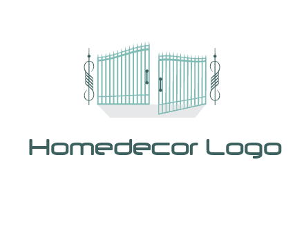 ornamental open gate icon