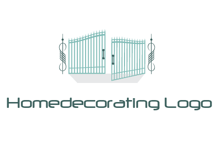 ornamental open gate icon