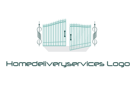 ornamental open gate icon