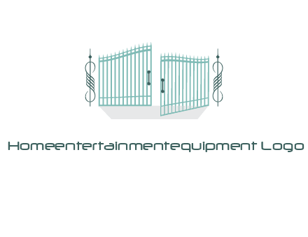 ornamental open gate icon
