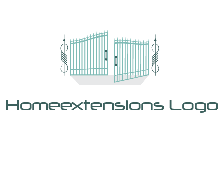 ornamental open gate icon
