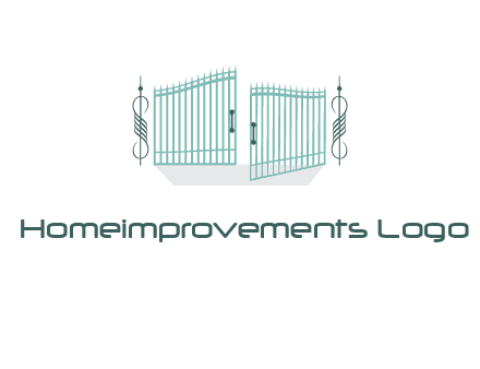 ornamental open gate icon