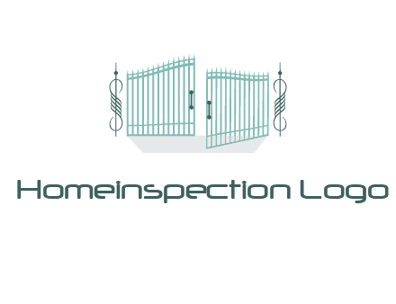 ornamental open gate icon