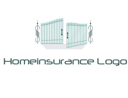 ornamental open gate icon