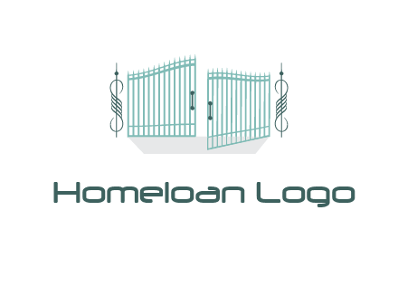 ornamental open gate icon