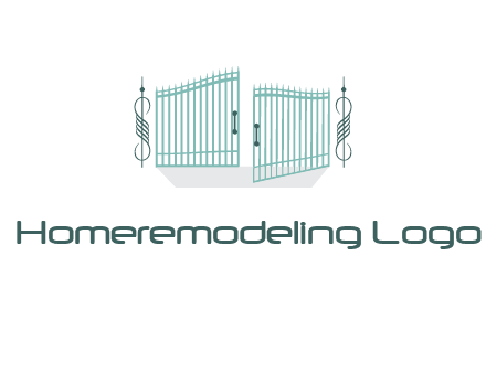 ornamental open gate icon