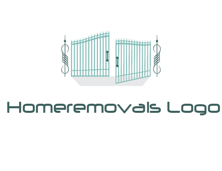 ornamental open gate icon