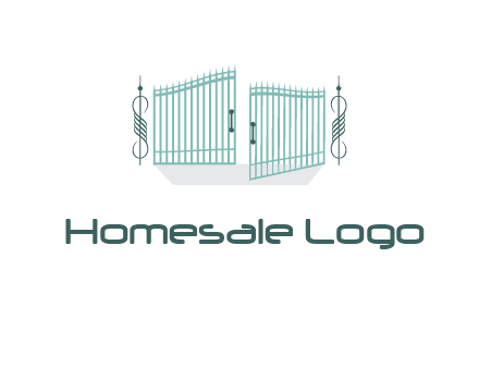 ornamental open gate icon