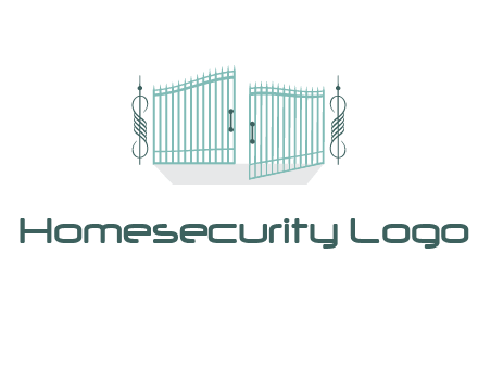 ornamental open gate icon