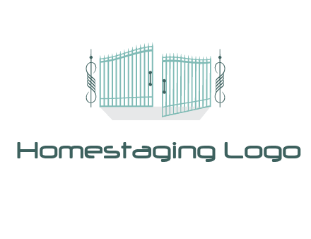 ornamental open gate icon