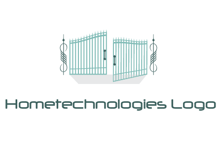 ornamental open gate icon