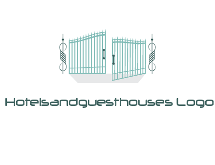 ornamental open gate icon