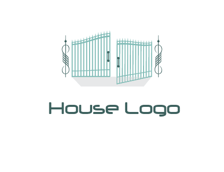 ornamental open gate icon