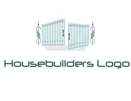 ornamental open gate icon