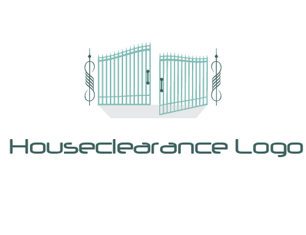 ornamental open gate icon