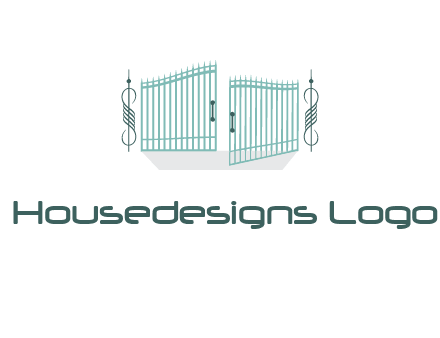 ornamental open gate icon