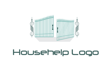 ornamental open gate icon