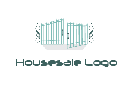 ornamental open gate icon