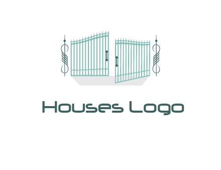 ornamental open gate icon