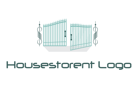 ornamental open gate icon
